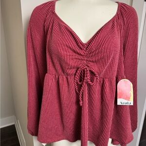 Arula Women's Berry Ruched Blouse Size C (22/24)